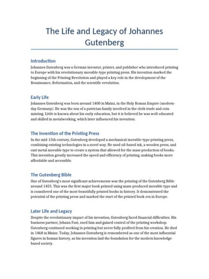 Johannes Gutenberg Biography, Wiki, Nationality, Ethnicity, Inventions, Career, Marital Life, First Bible And Facts